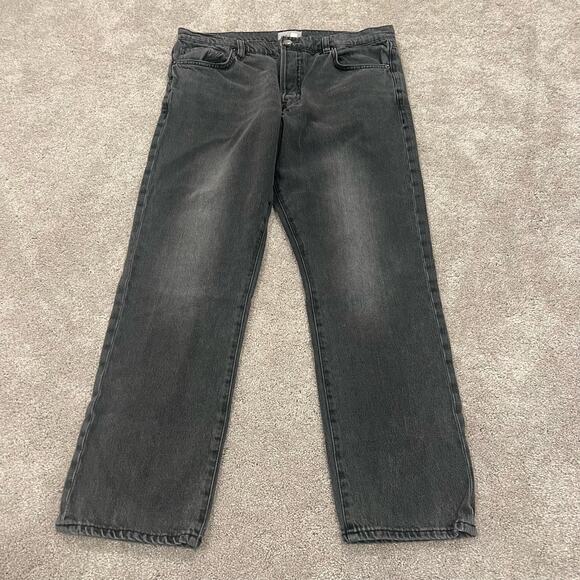 Frame Women's Le Slouch Black Grey Distressed Straight Leg Jean Size 30 - Picture 2 of 13